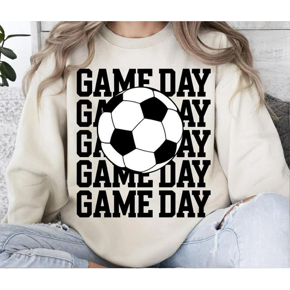 Soccer Game Day , Football Game Day Sublimation Design, Black and White Soccer Ball , Sports Mom Shirt Design, Athlete Clipart TSHIRT All Size S-5XL
