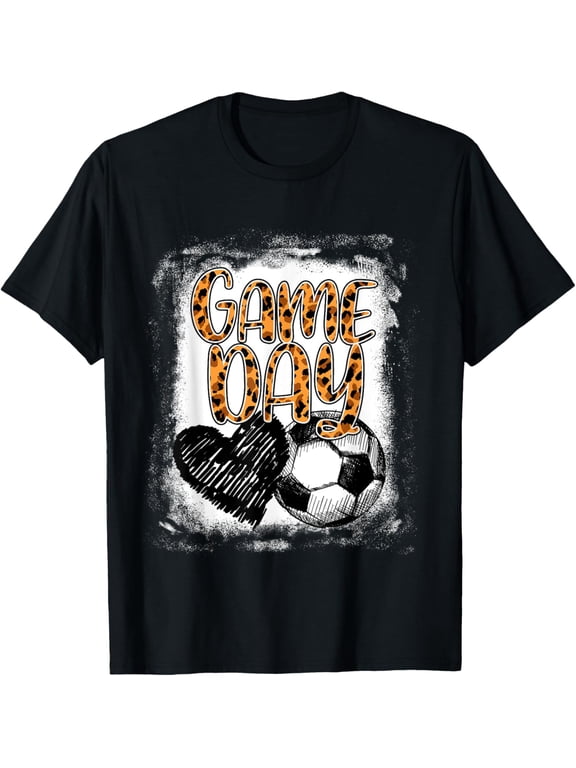 Soccer Game Day Women Leopard Cheetah Print Soccer Fan T-Shirt