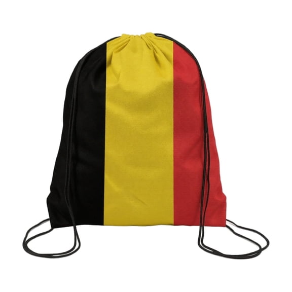 Soccer Game Drawstring Backpack 16.53 in, Portable Plastic Fan Storage Sack with National Flag Pattern and Lightweight Shoulder String Design for Football Match Sports Travel Daily Use (Black)