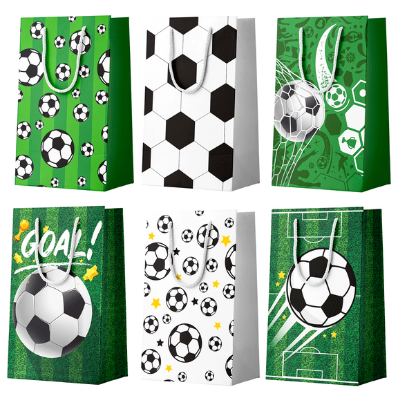 Soccer Gift Bags, 24 Pcs Soccer Favor Bags Set - Soccer Snack Bags, Soccer Paper Bags & Soccer Candy Bags for Soccer Birthday Party Decorations & Sports Theme Party Decorations Supplies