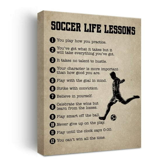 Soccer Gifts Inspirational Wall Decor Canvas Wall Art Artwork Sports Art Paintings Soccer Posters for Soccer Player Athletes Living Room Sports Club Playroom Bedroom Boys Room Gym Decor