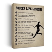 Soccer Gifts Inspirational Wall Decor Canvas Wall Art Artwork Sports Art Paintings Soccer Posters for Soccer Player Athletes Living Room Sports Club Playroom Bedroom Girls Room Gym Decor
