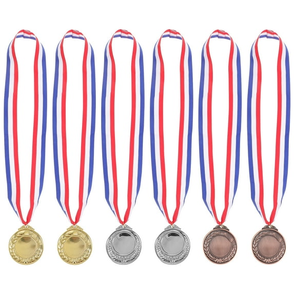 Soccer Gifts 6 Pcs Metal Award Medal Competition Sports Ribbon Basketball Child