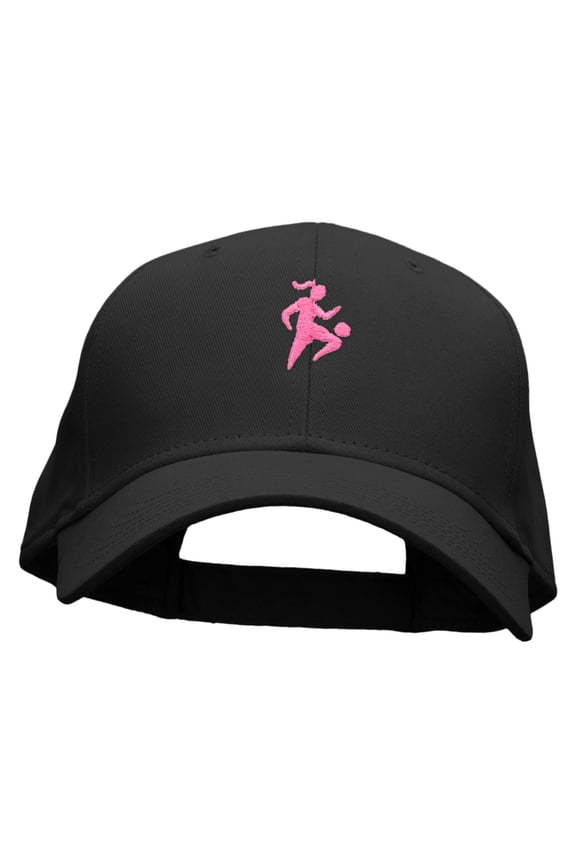 Soccer Girl Skill Embroidered Low Profile Cap - Black OSFM
