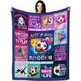 thumbnail image 1 of Soccer Girls Blanket,Soft Cozy Flannel Soccer Gifts for Girls,Soccer Blankets and Throws Bed Sofa Christmas Birthday Gifts for Soccer Lovers Soccer Team 50"x40", 1 of 6