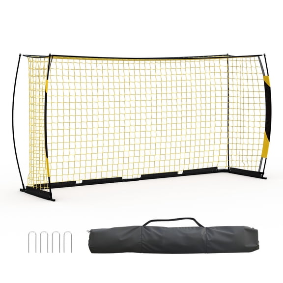 Soccer Goal 12x6 ft for Backyard, Portable & Collapsible, Heavy Duty Metal Base, Quick Set Up Training Net, Weather-Resistant with Carry Bag for Outdoor & Indoor