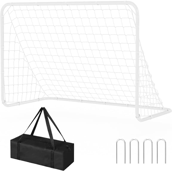 Soccer Goal 6x4 ft for Backyard, Portable & Collapsible, Heavy Duty Metal Base with Carry Bag,for Outdoor, Backyard, Indoor
