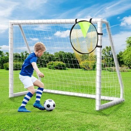 Soccer Goal for Backyard 10×6.5 and 8×6 FT Soccer Net Soccer Net Backyard Portable Soccer Goals Post Training Equipment for All Ages, Weatherproof PVC Soccer Goal