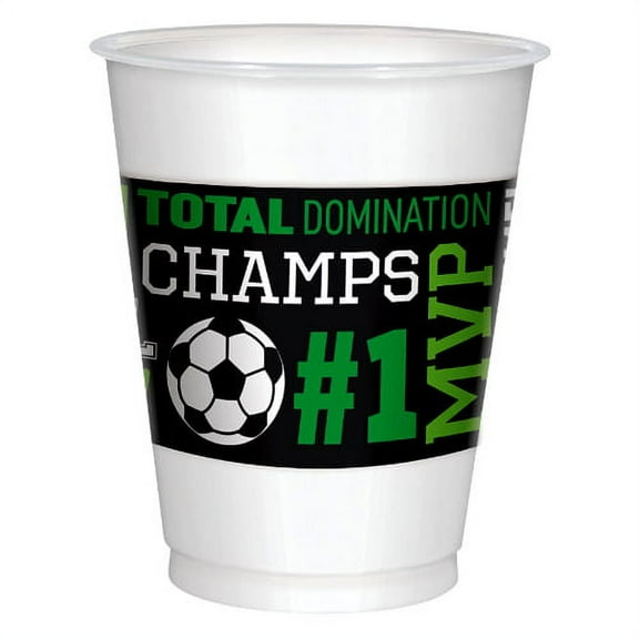 Soccer 'Goal Getter' 16oz Plastic Cups (8ct)