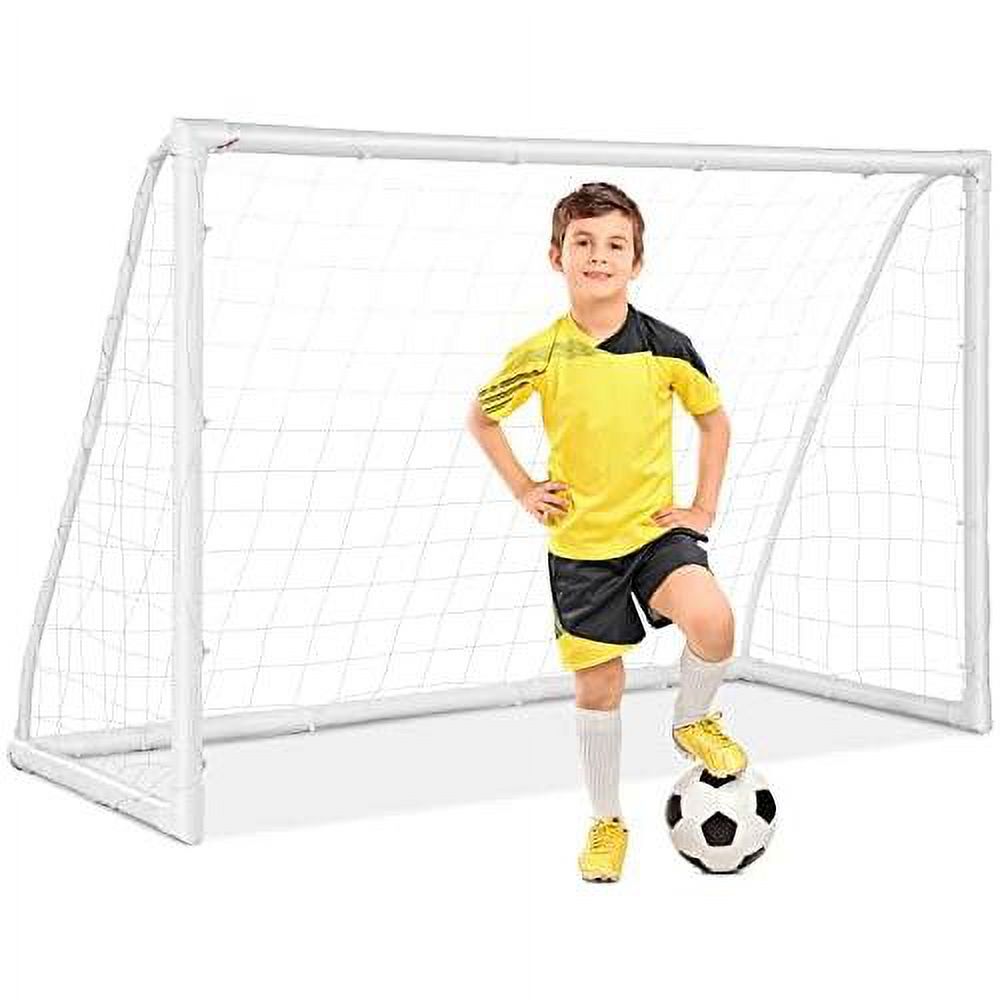 Soccer Goal, Soccer Goals For Backyard With All Weather Net, Ground Stake & Zip Ties, Easy