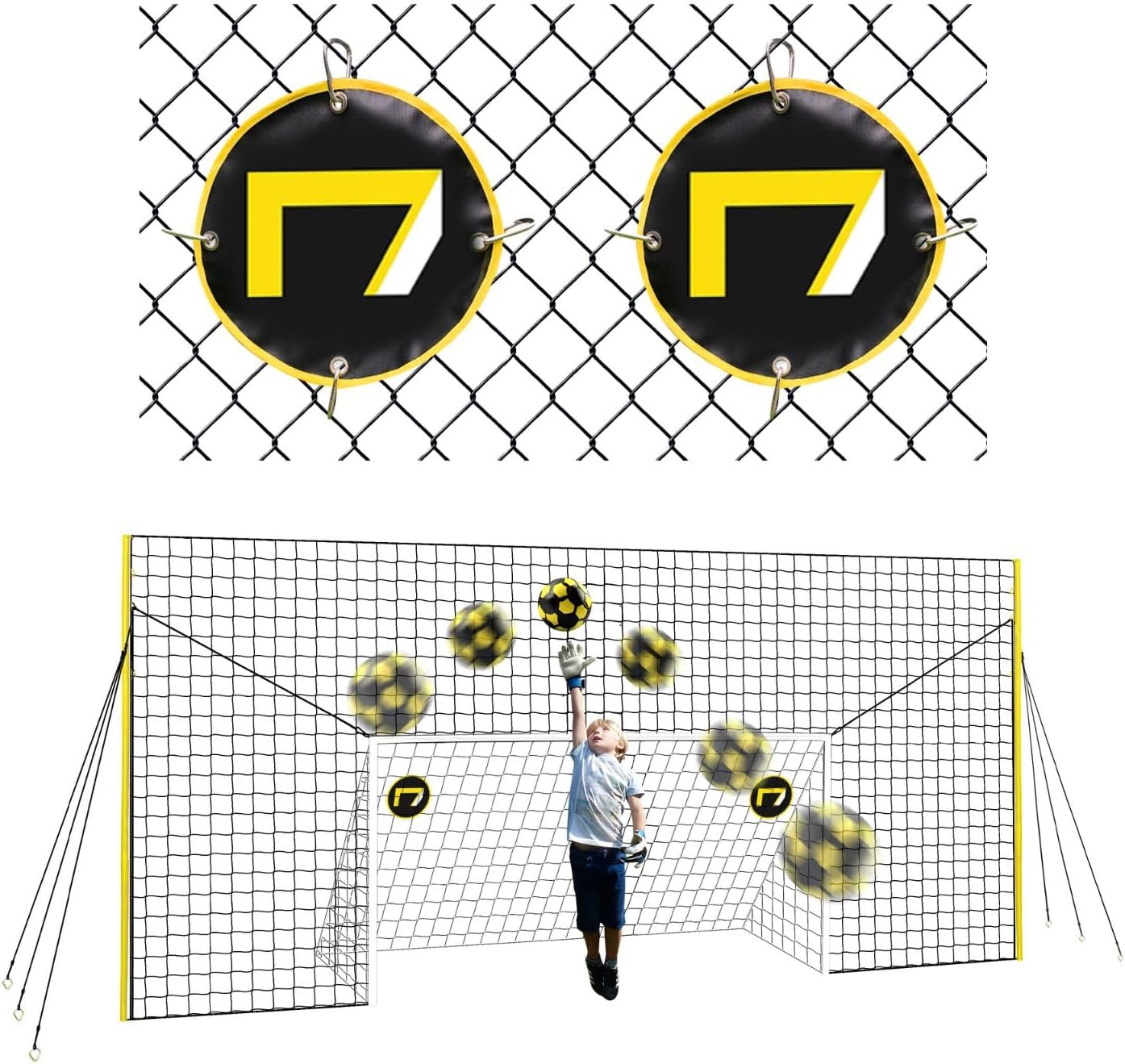 Soccer Goal Net & Soccer Backstop Net with Rebounder Soccer Nets for