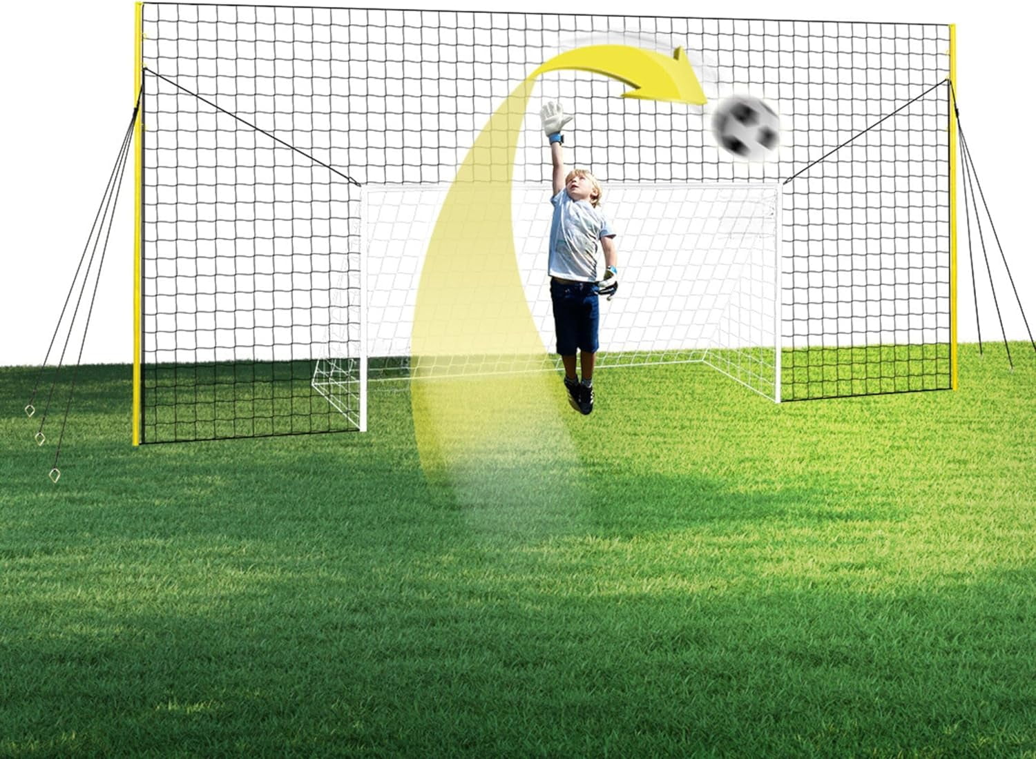 Soccer Goal Net & Soccer Backstop Net with Rebounder Soccer Nets for