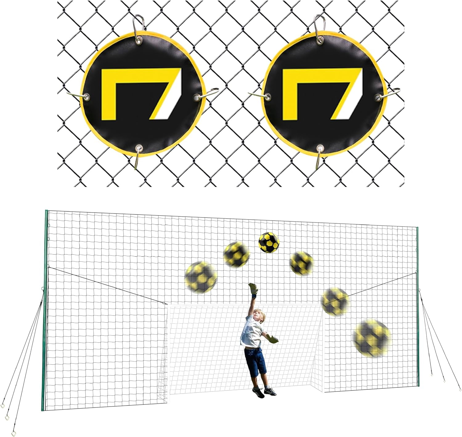Soccer Goal & Soccer Backstop Net With Rebounder Soccer Sports Netting