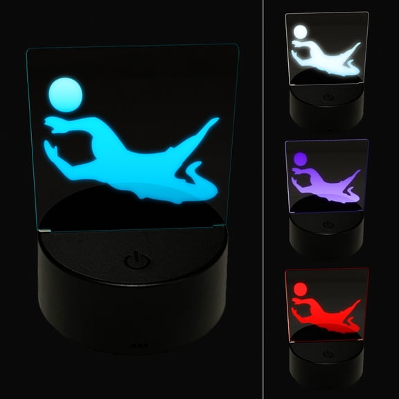 Soccer Goalie Diving For Ball Association Football LED Night Light Sign 3D Illusion Desk Nightstand Lamp