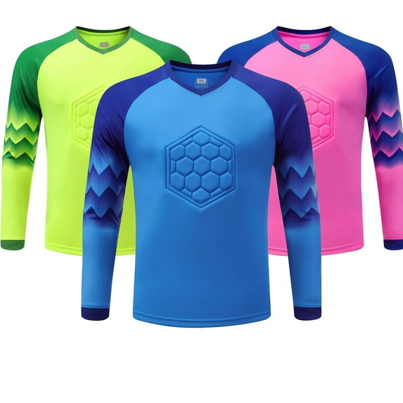 Soccer Goalie Jerseys for Kids Goalkeeper Jersey Mens Long Sleeve Match Training Jersey