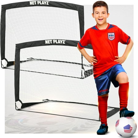 Soccer Goals Soccer Net - Kids Pop-up Football Goals for Backyard Practice & Training, Portable Set of 2