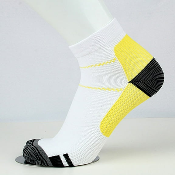 Soccer Grip Socks Men's and Women's Athletic Socks Cycling Low Cut Socks Breathable Cushioned Workout Quarter Socks Yellow L