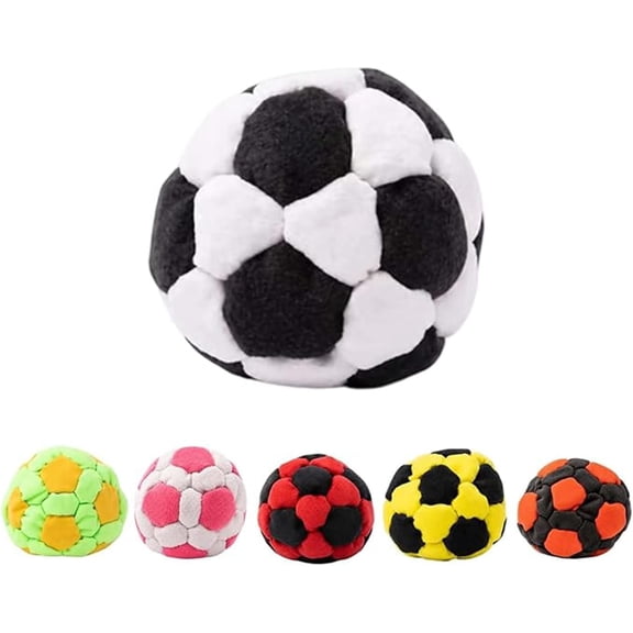 Soccer Hackys Footbag Sacks - Durable Soft Plush Foot Bags for Adults -Soccer Style Mini Juggling Footbag Sacks for Outdoor Party Game and Coordination Training
