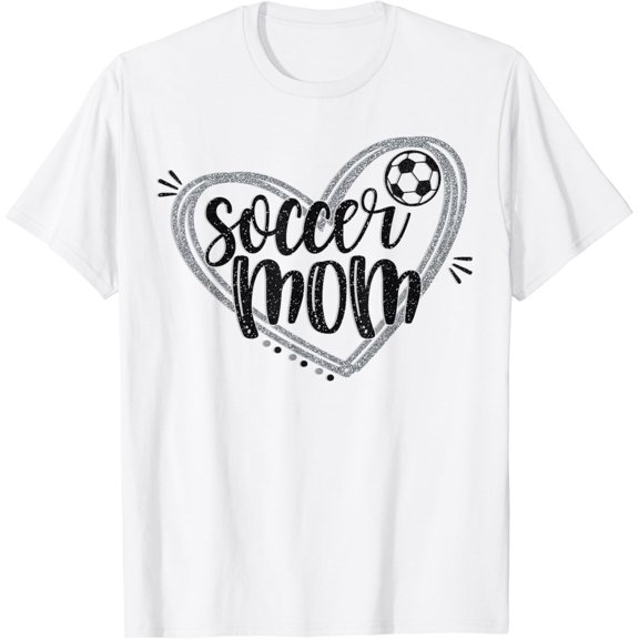 Soccer Heart Mom T-Shirt Soccer Shirt Soccer Mom Gift