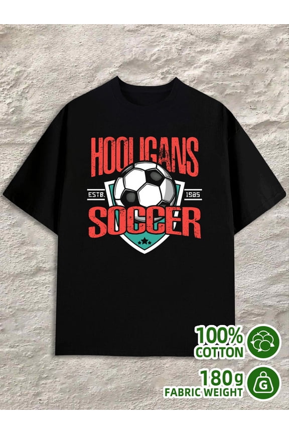Soccer Hooligans Tee men black 180G 100% Cotton Spring and summer outdoor wear Classic Unisex Shirt Graphic tshirts Casual Unisex Shirt Graphic Tee tshirts