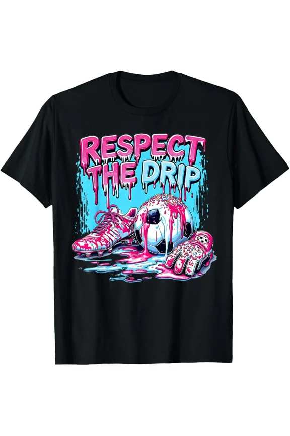 Soccer Ice Cream Sprinkles Theme Youth Respect The Drip Kids T-Shirt
