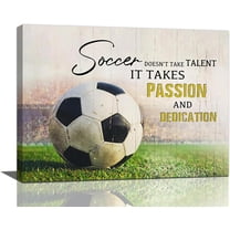 Soccer Inspirational Wall Art Soccer Boys Room Pictures Wall Decor Motivational Sports Theme Canvas Print Painting Framed Modern Home Artwork For Dormitory Bedroom Office 16''''x12''''