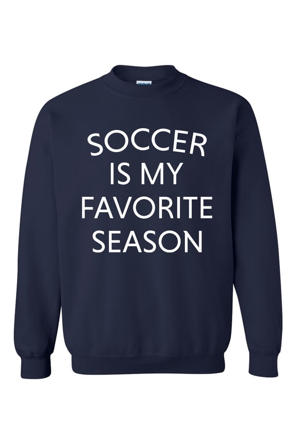 Soccer Is My Favorite Season Unisex Crewneck Sweatshirt-Navy-medium