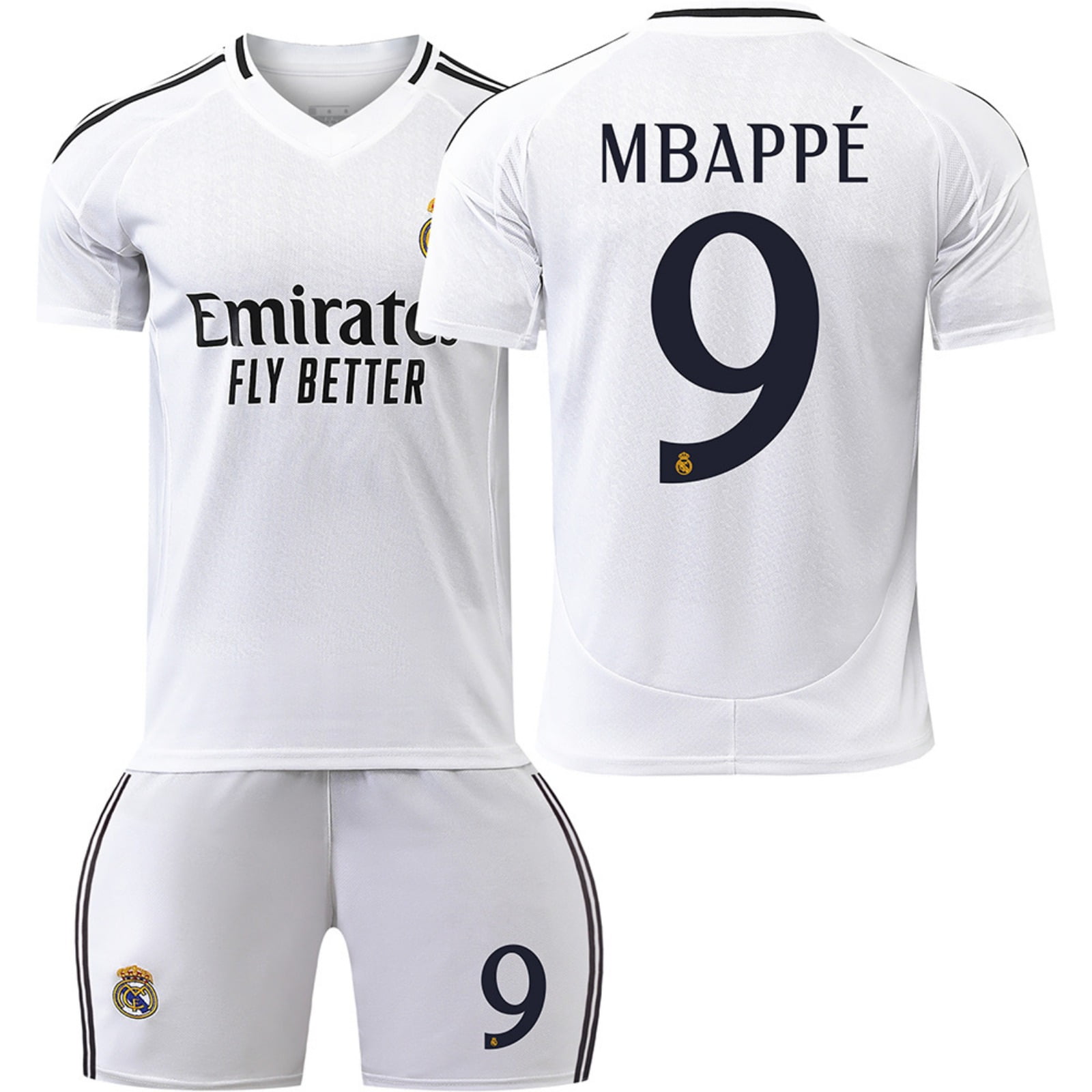 Soccer Jersey Boys Real Madrid No. 9 MBAPPÉ Jersey Home and Away ...