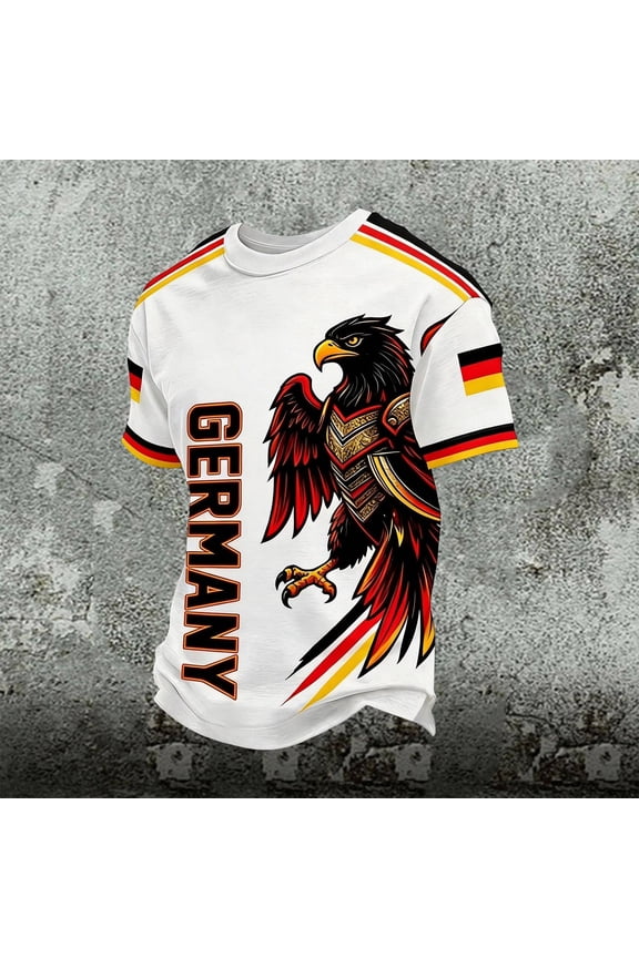 Soccer Jersey Men Men's German Graphic Breathable Wicking Modern Casual Style Tee Jersey Shirt White XXXXL