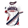 thumbnail image 1 of Soccer for Men USA Patriotic Print Short Sleeve Crew Neck Quick Dry Training Shirt Sports Casual T Shirt American Team Fan Support Top for Match Daily Outdoor, 1 of 3