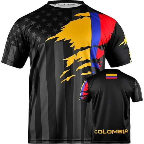 Soccer Jersey for Mexico, Colombia, Cuba, Peru, Guatemala, Brazil, Honduras, El Salvador, Venezuela, Jamaica, Haiti (US, Alpha, 3X-Large, Regular, Regular, Colombia)