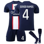Soccer Jersey Set -Paris Saint-Germain Team #4- Youth Kids Adults Soccer Fans Sportswear Sets whit Ball Socks XL