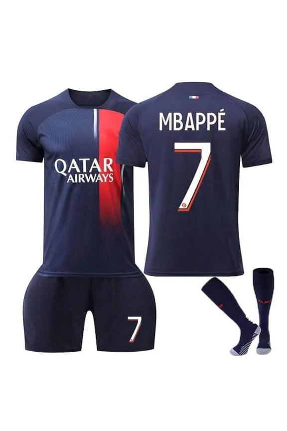 Soccer Jersey Set for kids/ youth Mbappe #7 Jersey, shorts and socks size 24 for 6-7 years old