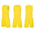 thumbnail image 1 of Soccer Jerseys For Boys Crew Neck Short Sleeve Pullover Tops Elastic Waist Shorts Sporty 2 Piece Training Outfits (12-13Years, Yellow-B), 1 of 5
