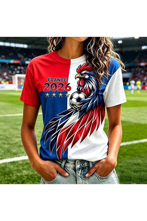 Soccer Jerseys Ladies Canada Day Patriotic Maple Leaf Print Casual Tee Jersey Shirt Blue M