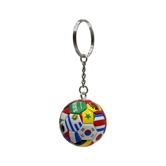 Soccer Keychain for Men Backpack, National Flags Football Key Chain Sports Souvenir, Carnival Reward Keychains Soccer Ball Hanging for Cars, Keychains