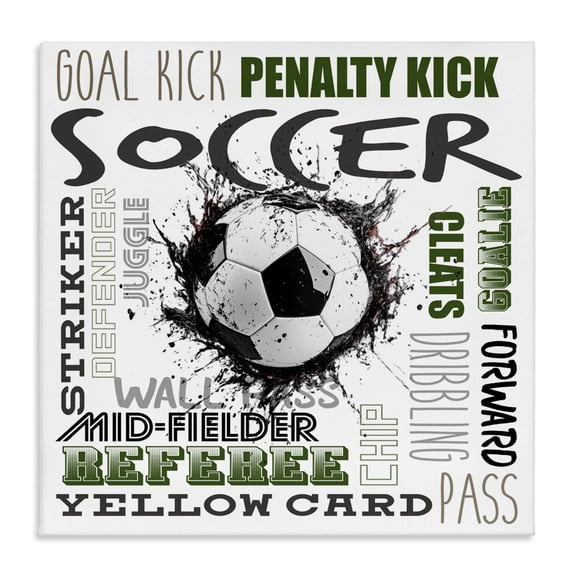 Stupell Industries Soccer Kick Game Phrases Canvas Wall Art, design by Kim Allen, 30 x 30