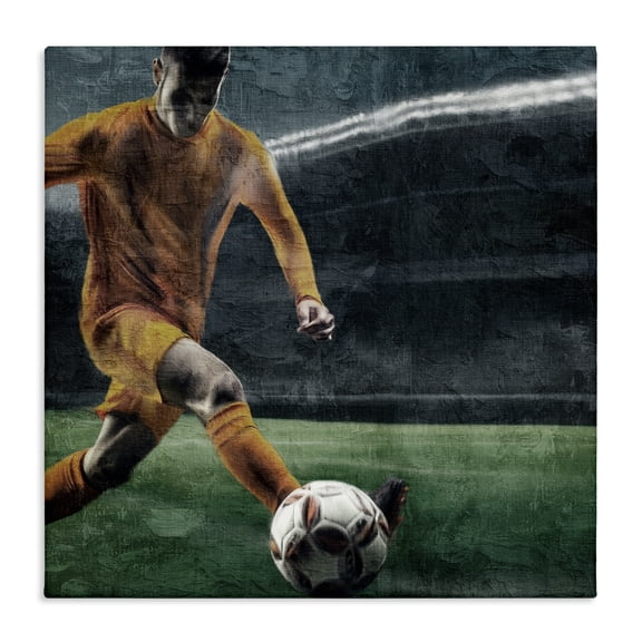 Stupell Industries Soccer Kick In Action Canvas Wall Art, design by Kim Allen, 36 x 36
