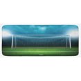 thumbnail image 1 of Soccer Kitchen Mat, Soccer Goal Post Sports Area Winner Loser Line Floodlit Best Team Finals Game Theme, Plush Decorative Kitchen Mat with Non Slip Backing, 47" X 19", Green Blue, by Ambesonne, 1 of 1