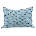 thumbnail image 1 of Soccer Knitted Quilt Pillowcover, Panda Player Kicking a Ball Boys Design Fun Animal Pattern, Standard King Size Pillow Cover for Bedroom, 36" x 20", Pale Blue Black White, by Ambesonne, 1 of 2