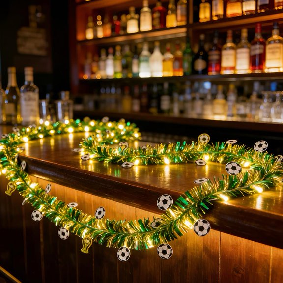 Soccer LED String Lights with Dual Modes, Soccer Ball Ornaments for bar, Bedroom, Sports Theme Party Favors