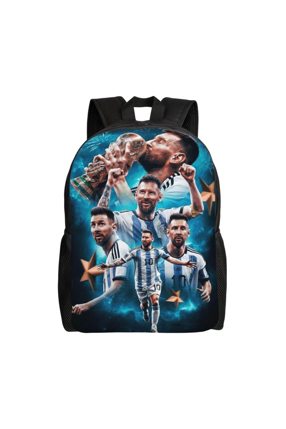 Soccer Legend Art Backpack for Men and Women, Oxford Fabric Laptop Bag with 15 Inch Sleeve