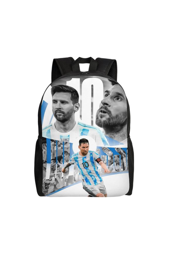 Soccer Legend Art Backpack for Men and Women, Oxford Fabric Laptop Bag with 15 Inch Sleeve