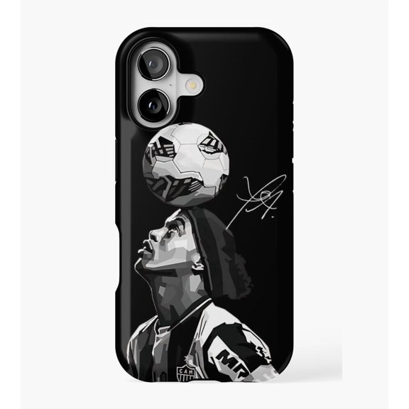 Soccer Legend Black White Portrait Tough Case for iPhone 11 12 13 14 15 16 17