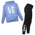 thumbnail image 1 of Soccer Leggings and Hoodie for Women Girls Set Gift for Soccer Fans Black Large / California Blue Large, 1 of 5