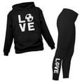 thumbnail image 1 of Soccer Leggings and Hoodie for Women Girls Set Gift for Soccer Fans Black XX-Large / Black XX-Large, 1 of 5
