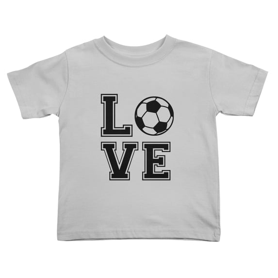 Soccer Love Cute Toddler T-Shirts for Boys Girls (Gray, Youth L)