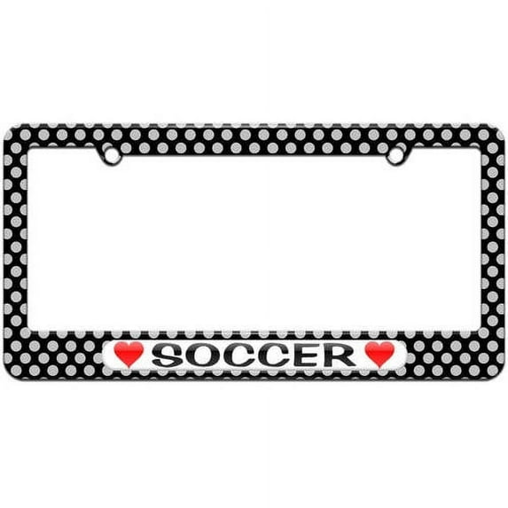 Soccer Love with Hearts License Plate Tag Frame, Multiple Colors