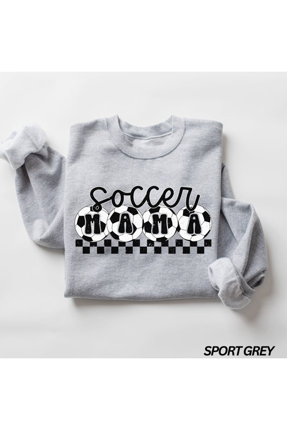 Soccer Mama Sweatshirt, Soccer Mom Sweatshirt, Sports Mom Shirt, Checkered Mama Sweatshirt, Game Day Shirt, Tailgate Shirt, Mom Sweatshirt All Size S-5XL