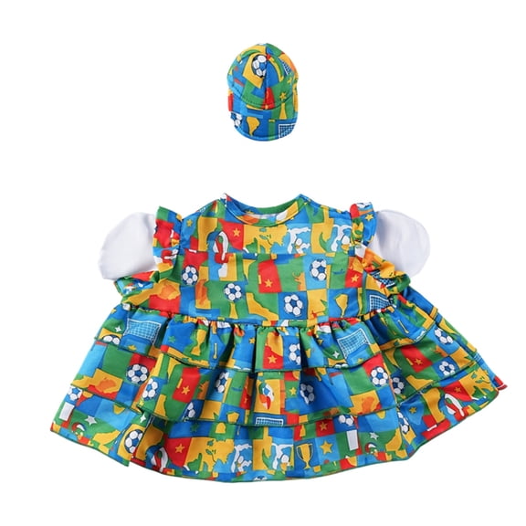 Soccer Map Print Dress Porch Gooses Clothing Costumes Set